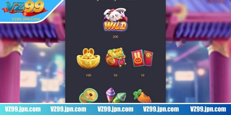 Thỏ May Mắn VZ99 Mở Ra Thế Giới Quay Hũ Đầy Bất Ngờ 3 Những biểu tượng đáng chú ý trong Thỏ May Mắn